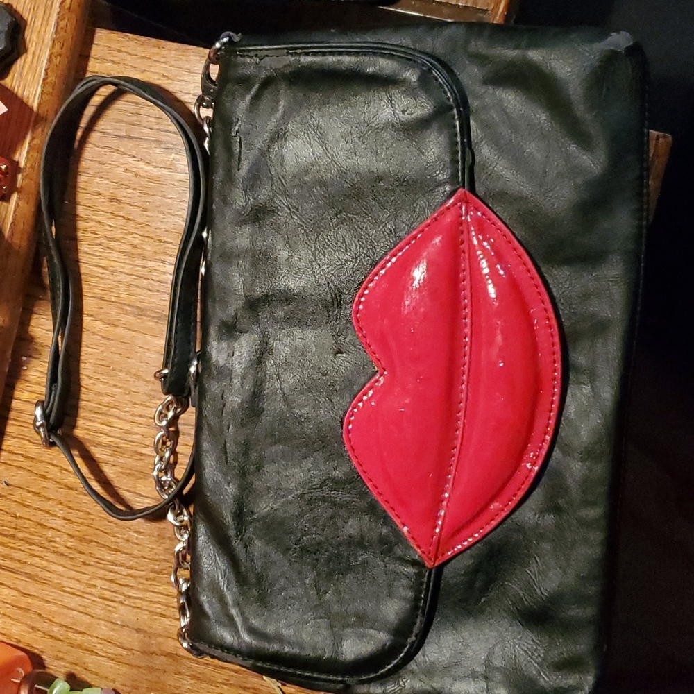 Vintage Rara Avis Red Lips Purse